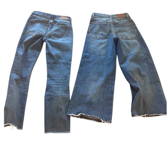 Madewell jeans size 23 bundle two pairs (sz 0) wide leg & distressed crop - Picture 2 of 6